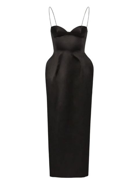 Magda Butrym sweetheart-neck silk hourglass midi dress - Black - zdjęcie produktu nr 1