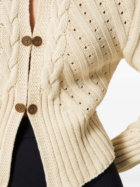 TWINSET cable-knit button-up cardigan - Neutrals