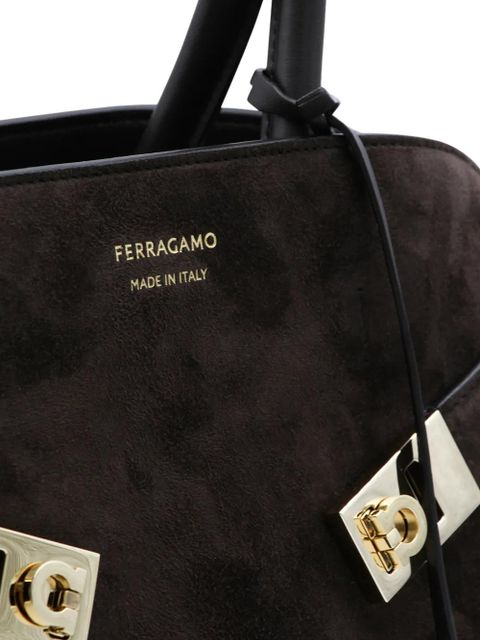 Ferragamo Hud leather tote bag - Brown