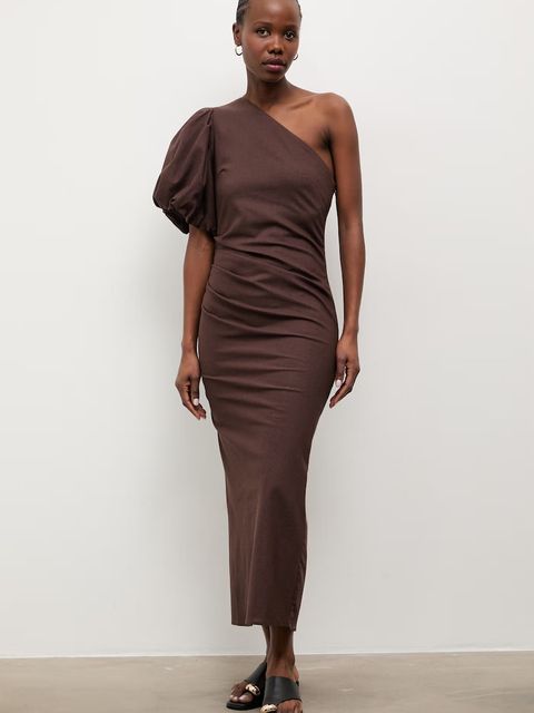 Answear.LAB sukienka z dodatkiem lnu - zdjęcie produktu nr 1