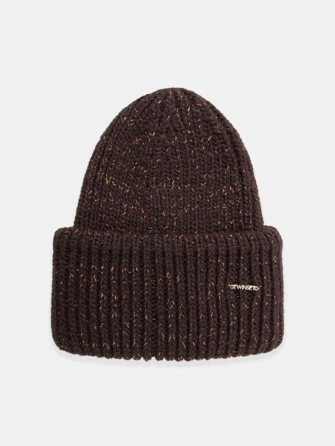 Twinset czapka kolor brązowy 252TO519B - zdjęcie produktu nr 1