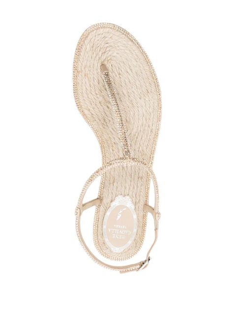 René Caovilla rope-detail high-shine sandals - Neutrals