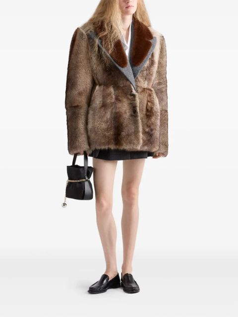 Prada chevron-pattern pleated mini skirt - Grey - zdjęcie produktu nr 2