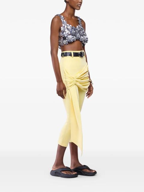 Rabanne draped-detail trousers - Yellow