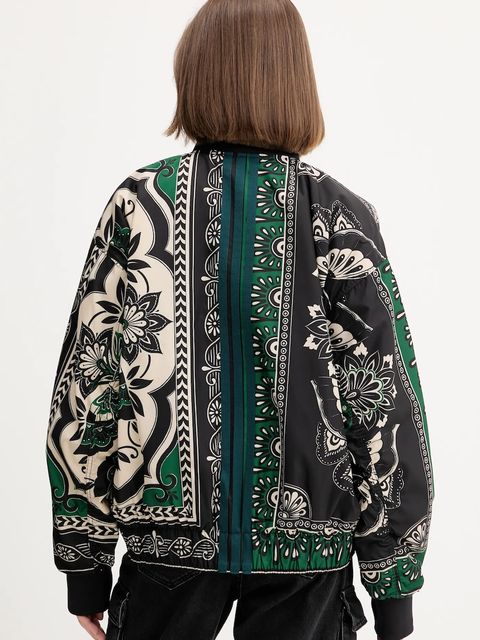 adidas kurtka bomber x Farm Rio kolor czarny przejściowa oversize JL8622