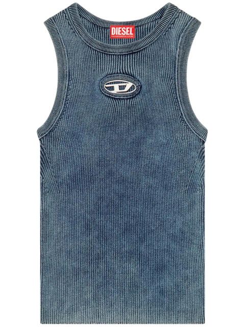 Diesel M-Anchor-A-Sl ribbed cotton tank top - Blue - zdjęcie produktu nr 1