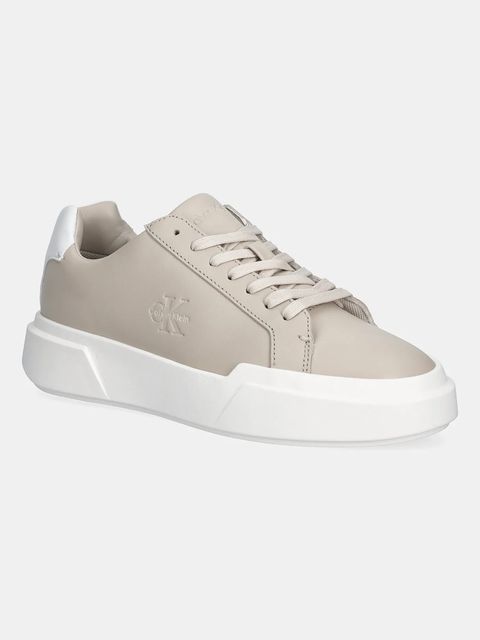 Calvin Klein sneakersy skórzane CHUNKY CUPSOLE LACEUP LTH kolor beżowy YW0YW01947 - zdjęcie produktu nr 1