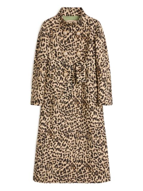 Valentino Garavani leopard-print belted coat - Neutrals