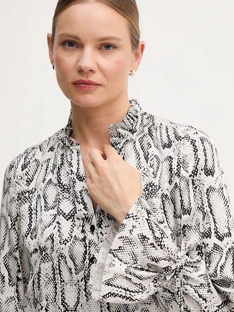 Marc Aurel koszula damska kolor czarny relaxed ze stójką 6339-1001-93494