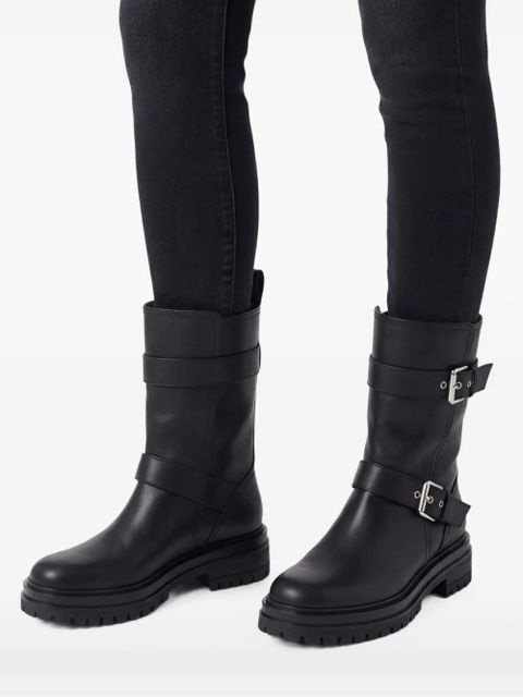 Gianvito Rossi Amphibian buckled biker boots - Black