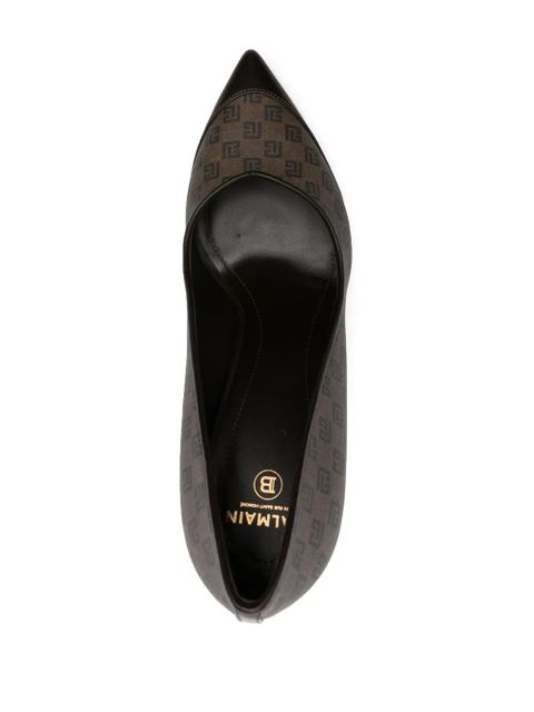 Balmain 100mm monogrammed pumps - Brown