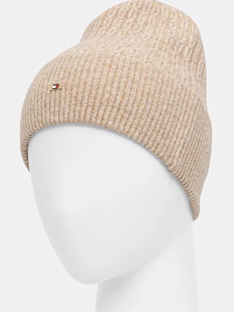 Tommy Hilfiger czapka kolor beżowy AW0AW17776 - zdjęcie produktu nr 2