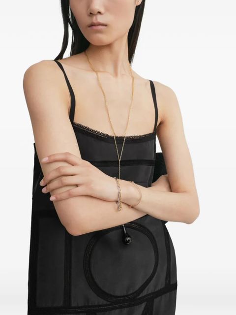 TOTEME monogram-trim midi dress - Black