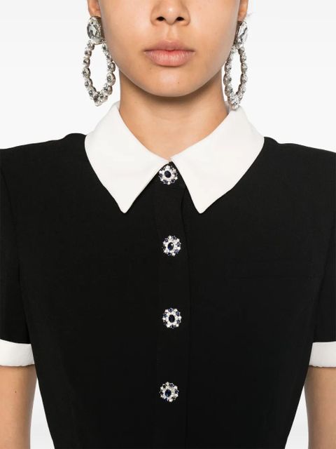 Self-Portrait crepe midi dress - Black