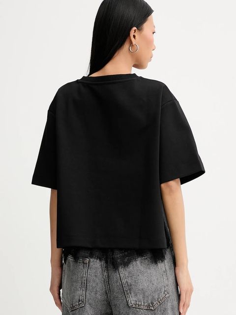 MUNTHE t-shirt bawełniany RACH damski kolor czarny 254101325426 - zdjęcie produktu nr 2