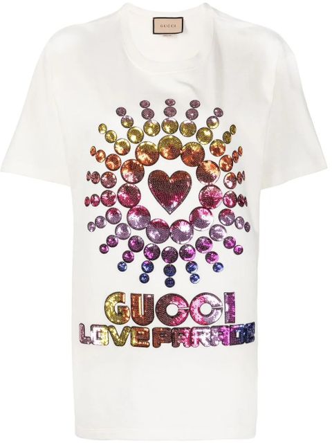 Gucci Love Parade sequinned T-shirt - Neutrals