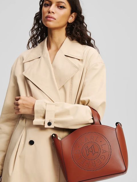 Karl Lagerfeld torebka skórzana K/CIRCLE kolor czerwony A1W30058 - zdjęcie produktu nr 2