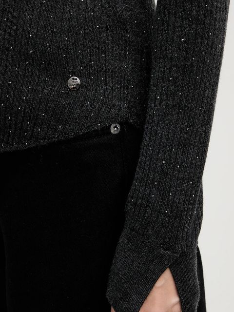 Mos Mosh sweter wełniany Ronika damski kolor szary lekki 175380