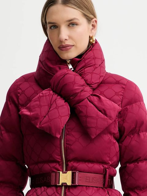 Elisabetta Franchi kurtka kolor bordowy zimowa PI83D56E2