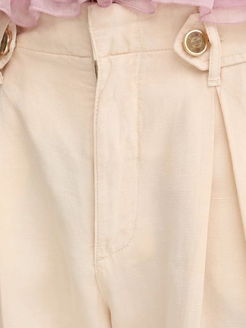 Guess spodnie z domieszką lnu SHAYE