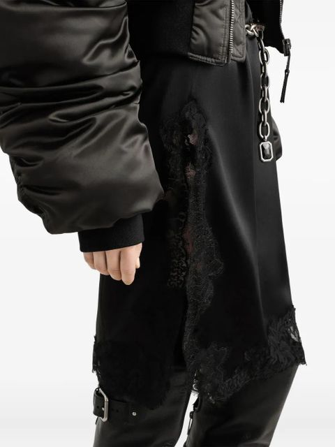 Dolce & Gabbana lace-insert satin skirt - Black