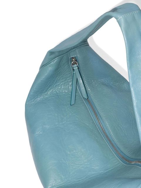 BY FAR maxi Cush creased leather shoulder bag - Blue