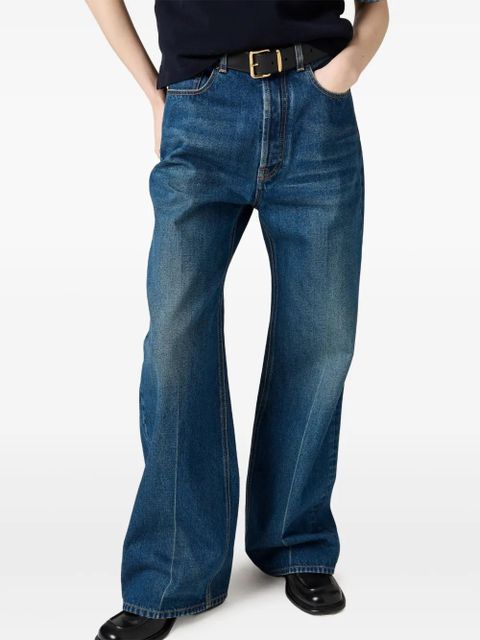 Miu Miu logo-appliqué jeans - Blue - zdjęcie produktu nr 2