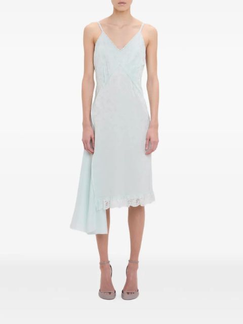 Victoria Beckham Crushed Cami asymmetric midi dress - Blue