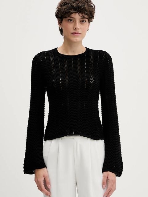 Sisley sweter bawełniany damski kolor czarny lekki 1494M106O - zdjęcie produktu nr 1