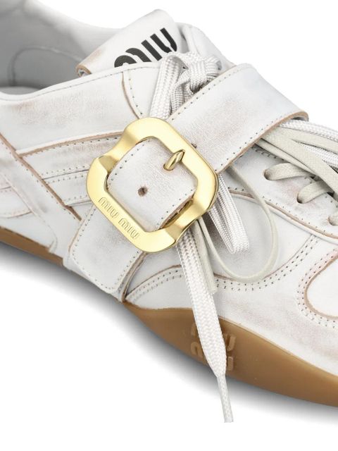 Miu Miu Gymnasium leather sneakers - Neutrals
