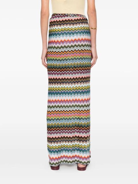 Missoni waist strap chevron skirt - Blue