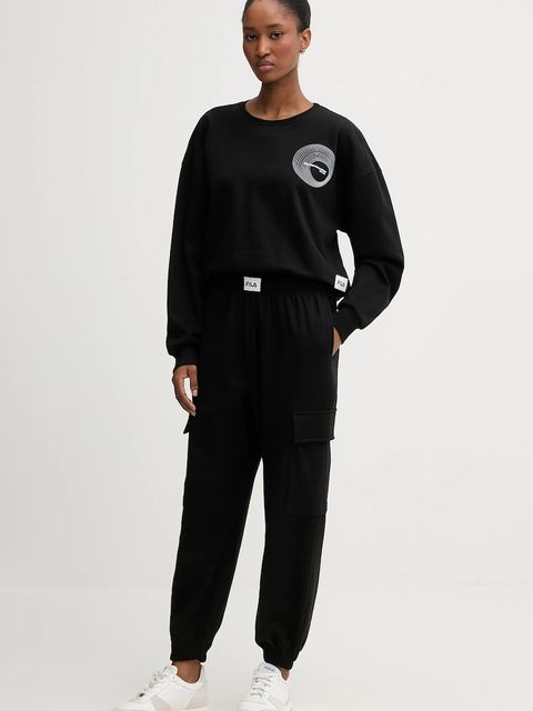 Fila dres bawełniany damski kolor czarny FPW4212 - zdjęcie produktu nr 1