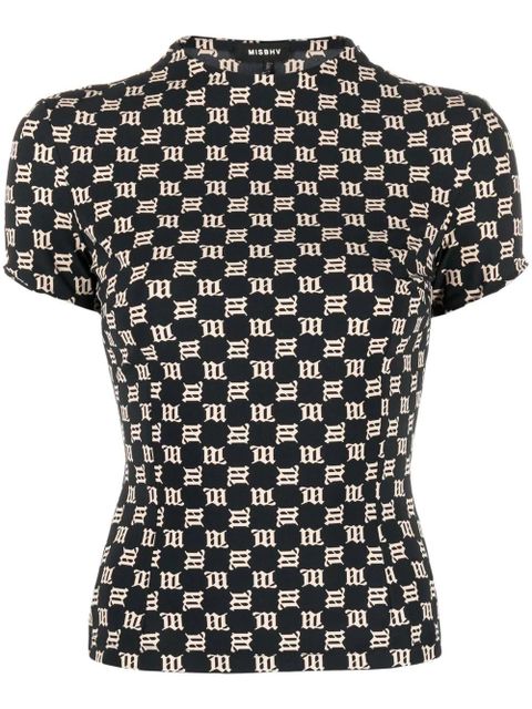 MISBHV monogram-print slim T-shirt - Black - zdjęcie produktu nr 1