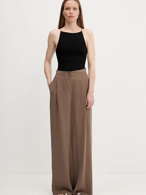 Answear.LAB spodnie damskie kolor brązowy szerokie high waist - zdjęcie produktu nr 2