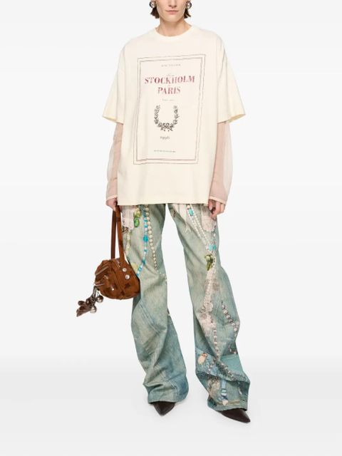 Acne Studios lace-chain cotton jeans - Blue - zdjęcie produktu nr 2