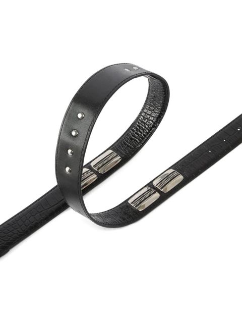 PINKO crocodile-effect leather belt - Black