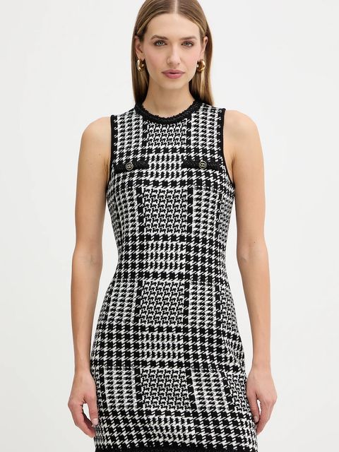 Twinset sukienka z dodatkiem wełny kolor biały mini dopasowana 252TT3042 - zdjęcie produktu nr 1