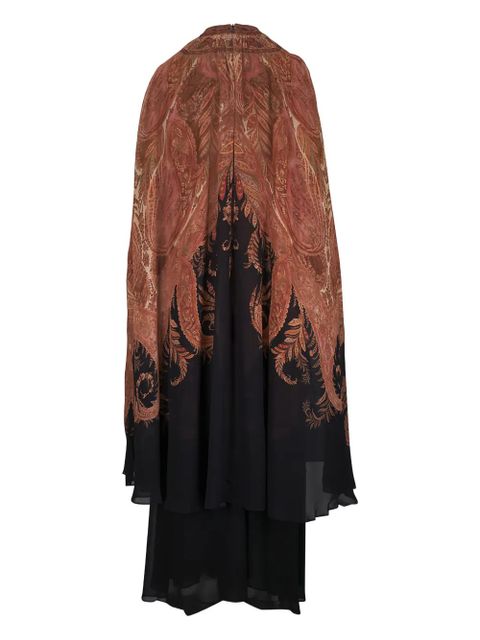 ZIMMERMANN paisley-print cape midi dress - Brown