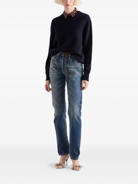Prada ribbed crew-neck sweater - Blue