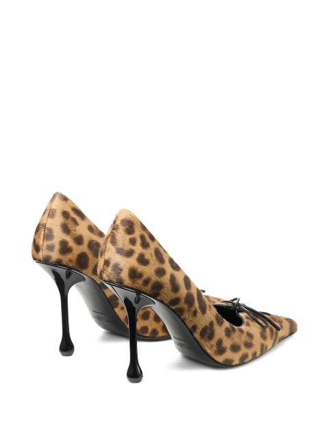 Jimmy Choo 95mm Scarlett leopard-print lace-up pumps - Brown