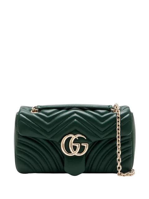 Gucci medium GG Marmont chevron shoulder bag - Green - zdjęcie produktu nr 1