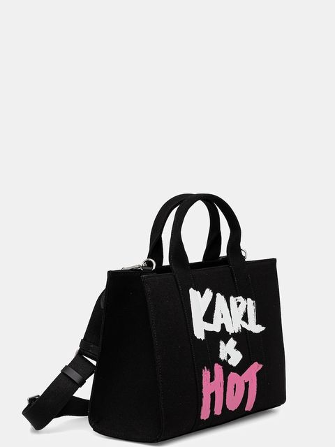 Karl Lagerfeld torebka bawełniana Karl Lagerfeld x Paris Hilton kolor czarny A4W50075