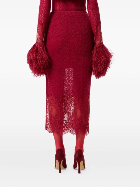Blumarine lace midi skirt - Red