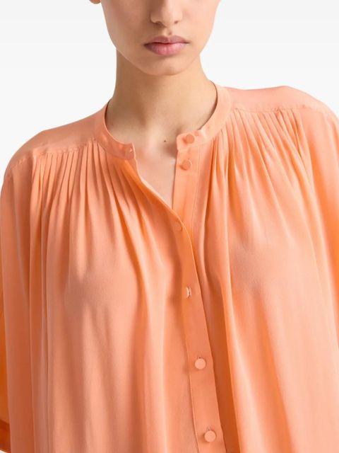 Yves Salomon silk midi skirt - Orange