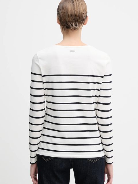 Barbour longsleeve bawełniany BRADLEY kolor beżowy LML0892