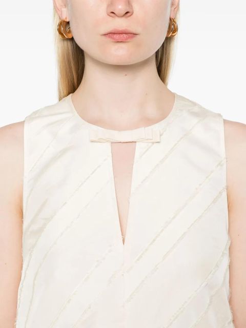 GANNI stripe mini dress - Neutrals