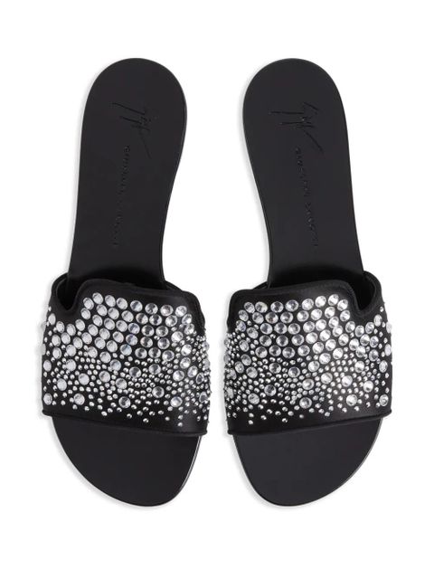 Giuseppe Zanotti Andromedha rhinestone-embellished satin sandals - Black