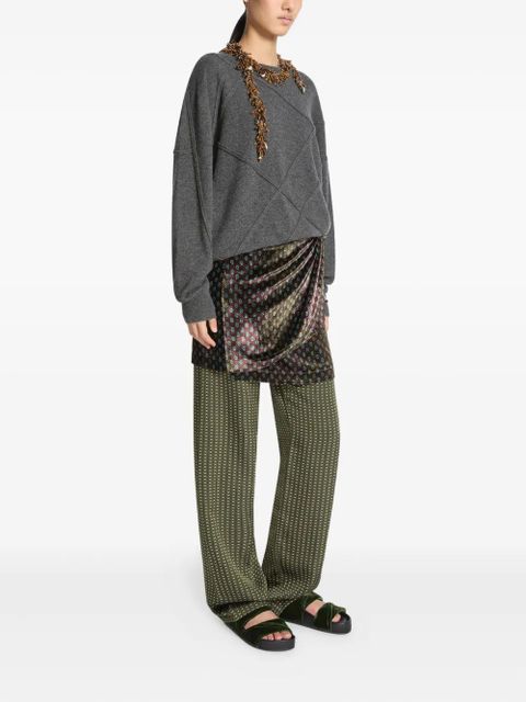 DRIES VAN NOTEN quilted cashmere sweater - Grey - zdjęcie produktu nr 2