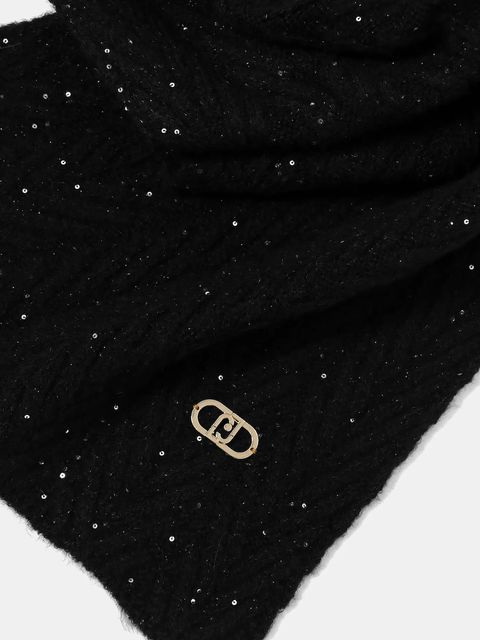 Liu Jo szalik z domieszką wełny damski kolor czarny 2F5008.M0300