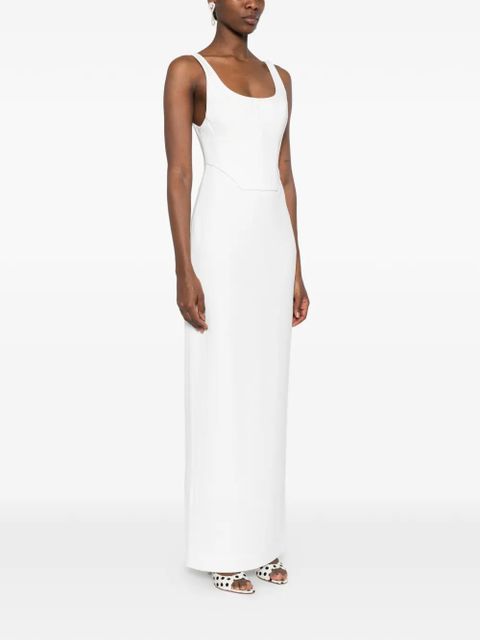 Solace London Noor scoop-neck maxi dress - White